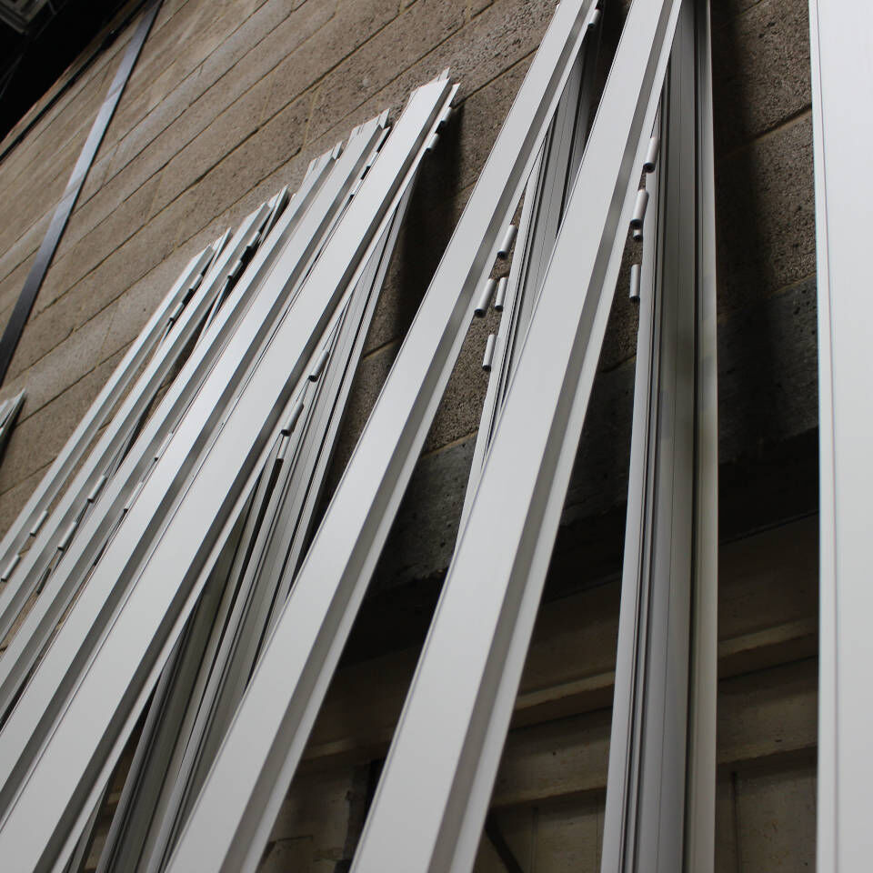 silver anodised aluminium extrusions
