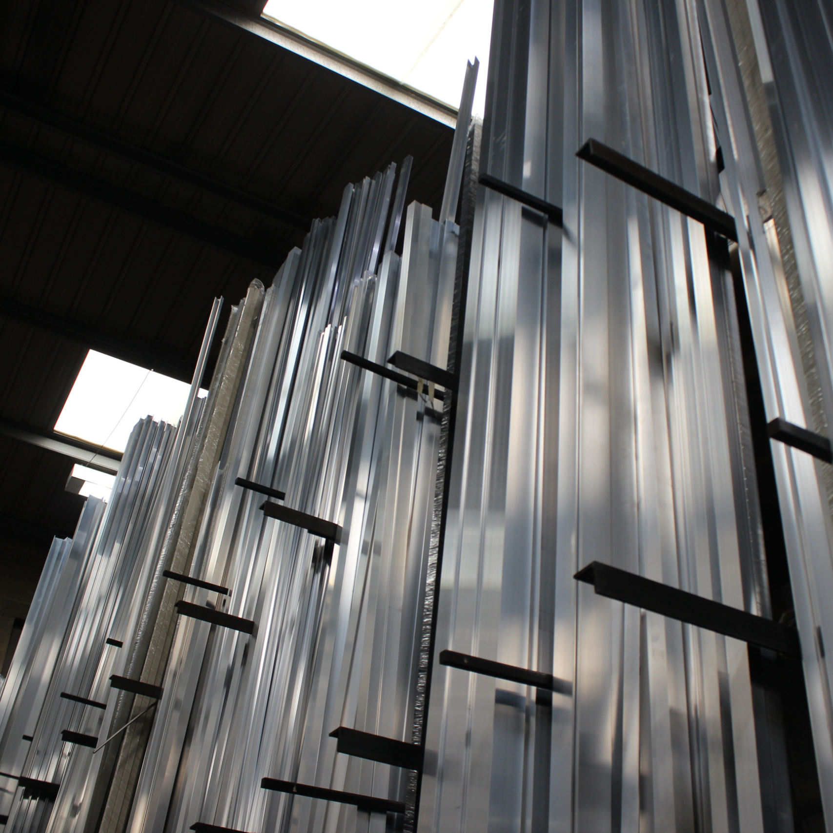 Stocked-aluminium-extrusions